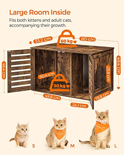 Litter Boîte - Cat House - Avec Doors - Vintage - Brown