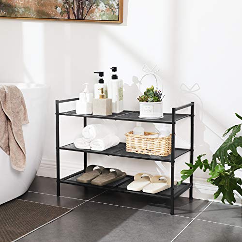 Shoe Rack - med 3 hyllor - Metal - Svart