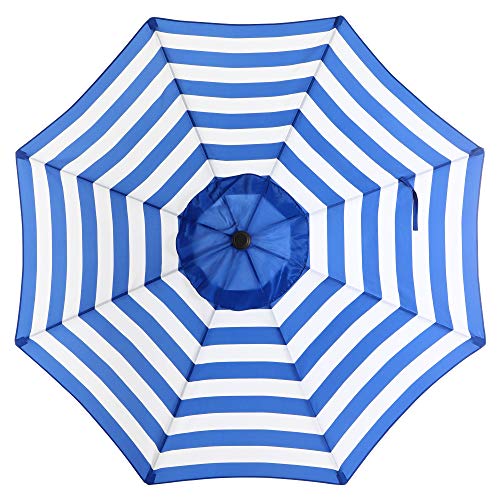 Parasol - Garden Parasol - Ø 290cm - pliable, avec manivelle - Blauw Wit