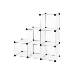 Pantof Rack - Dulap de depozitare - Dulap Cube - cu uși albe din plastic - cu 6 compartimente - sistem de raft