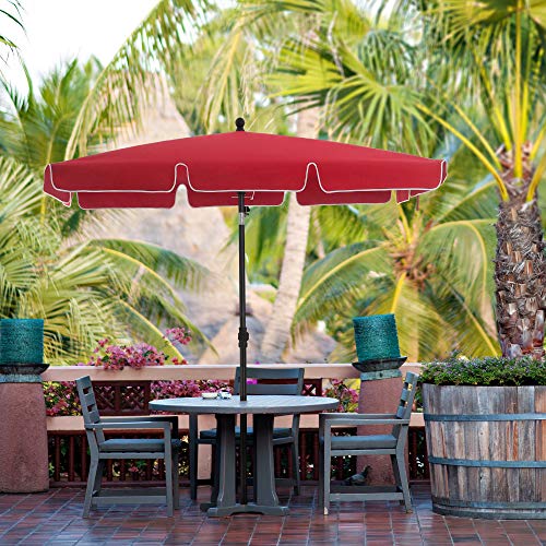 Parasol - Balcon Parasol - Garden Parasol - dreptunghiular - 200 x 125 cm - roșu