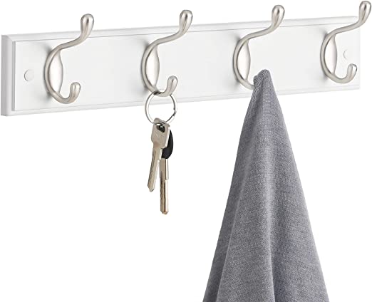 Coat Rack - seinätakki -teline - 4 metallia Jashaakes - hopea/valkoinen