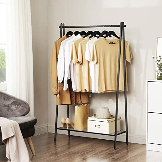 Rack de vêtements avec structure de fer - avec rail suspendu - 92,5 x 33,5 x 153 cm