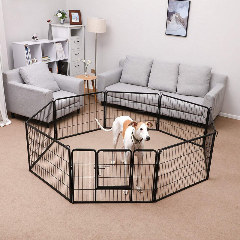 Puppy Ren - Country Shelter for Dog - 8 grătare - fiecare 77 x 60 cm - negru