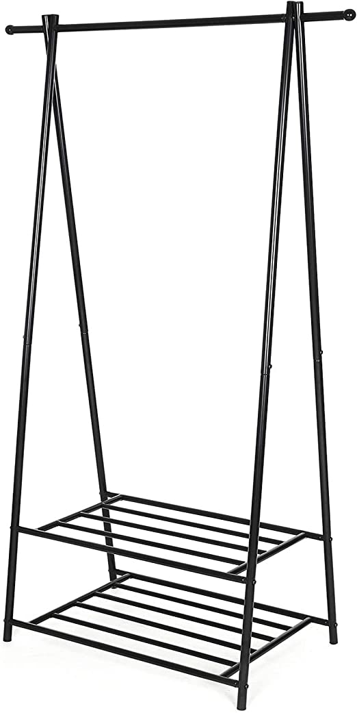 Jakkestativ - med skostativ - Metal - 87,5 x 155 x 41 cm