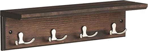 Wall Coat Rack - Hall Coat Rack - Med 4 dobbeltkroge - med bord