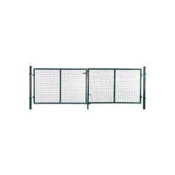 Porte de jardin - Avec porte double - y compris verrouillage et 3 touches - 100 x 320 cm - vert