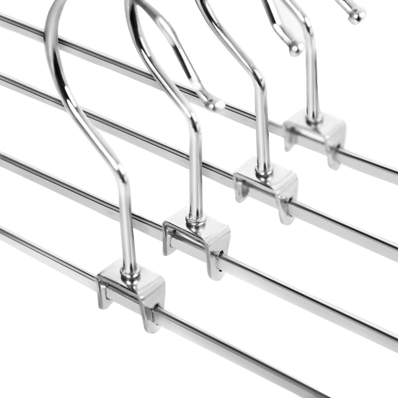 Hängen - Klädhängare - Metal Broek Hangers 10 Pieces - Silver