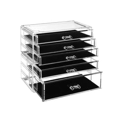 Make -Up Organizer - med 5 lådor - transparent