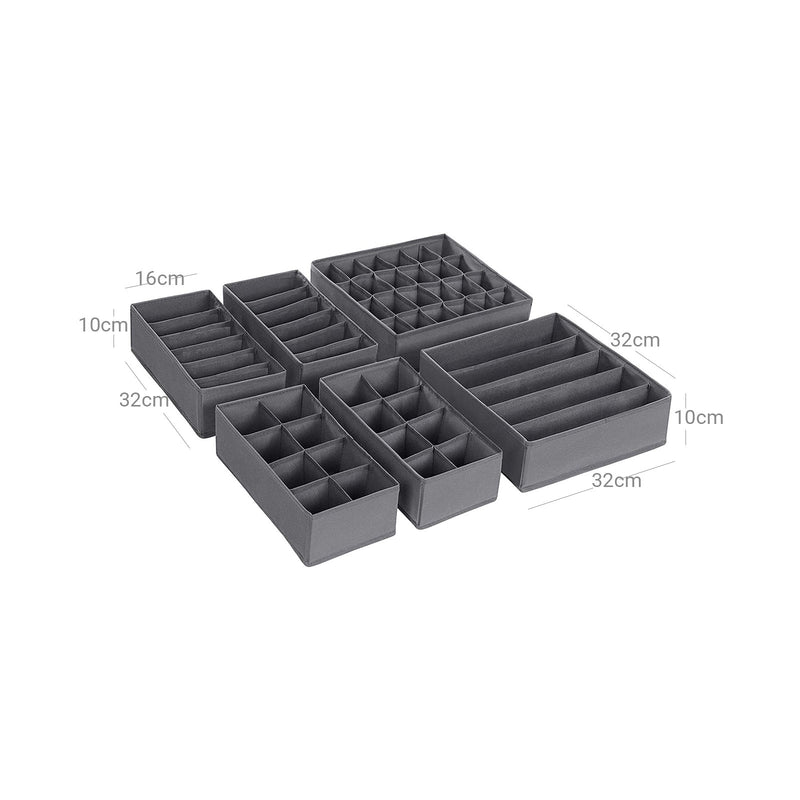 Opbevaringsbokse - til undertøj - Sæt med 8 - Draw -organizer - Opbevaringssystem