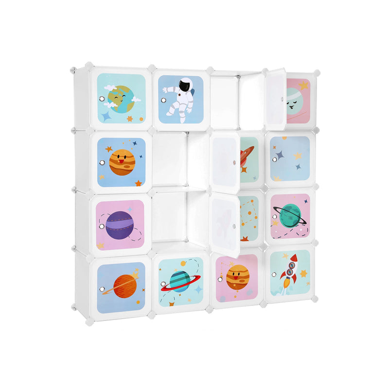 Armoire de rangement - Pour les enfants - armoire avec portes - Rack de chaussures en plastique - blanc