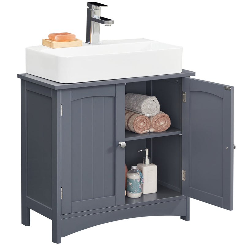 Cabinet Washbasin - Mobilier pentru baie - cu 2 uși - stil de țară - gri