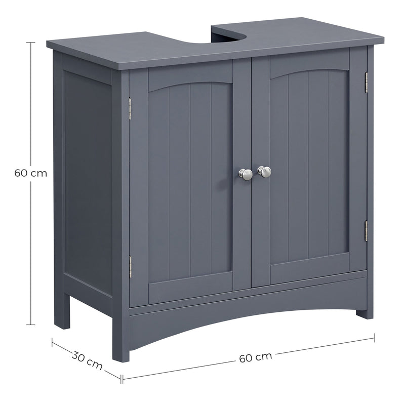 Cabinet de lavabo - Meubles de salle de bain - avec 2 portes - Style de campagne - Gray