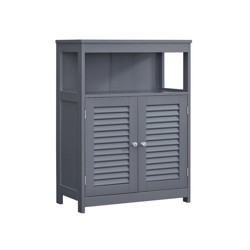 Armoire de salle de bain - Armoire de cuisine avec compartiment ouvert - Gris