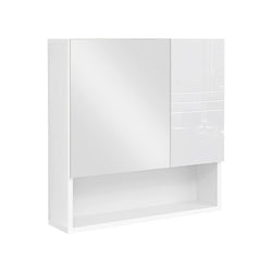 Armoire miroir - armoire de salle de bain - avec planche réglable - 54 x 15 x 55 cm - blanc