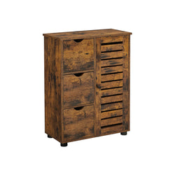 Mobilier de baie - Dresser - Dulap de depozitare - 3 încărcături - 2 rafturi reglabile - maro