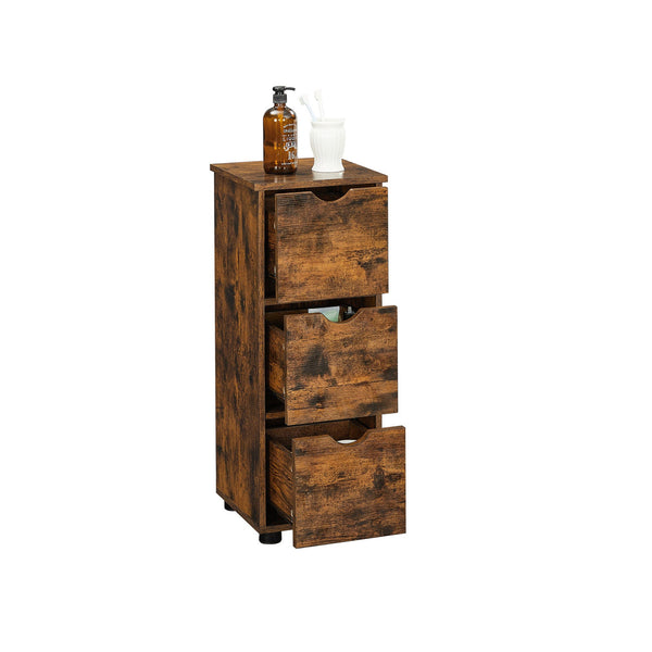 Mobilier de baie - Dulap de încărcare - Dulap de depozitare - Beepercase - 3 sertare - maro vintage