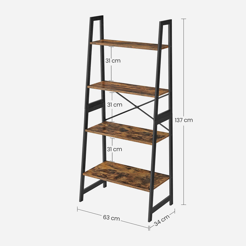 Libris - Armoire de rangement - Rack de livres - Armoire de salon - Brown vintage / noir