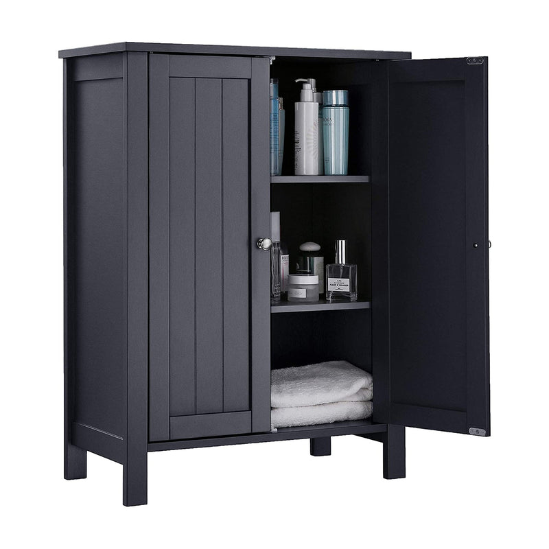 Armoire de salle de bain - Meubles de salle de bain - armoire de rangement - avec 2 portes - avec 2 étagères réglables - gris