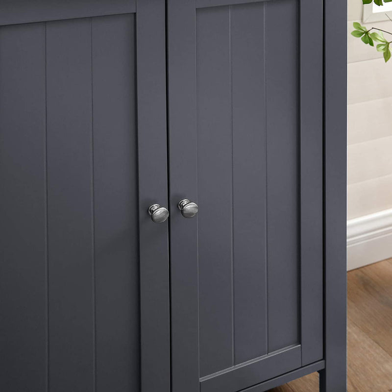 Armoire de salle de bain - Meubles de salle de bain - armoire de rangement - avec 2 portes - avec 2 étagères réglables - gris