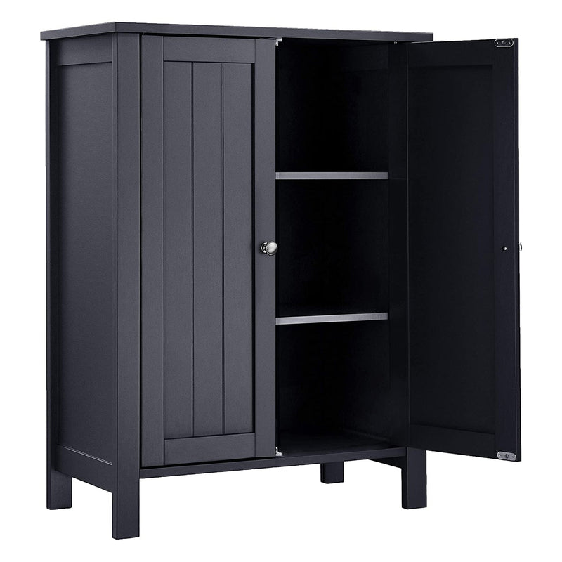 Armoire de salle de bain - Meubles de salle de bain - armoire de rangement - avec 2 portes - avec 2 étagères réglables - gris