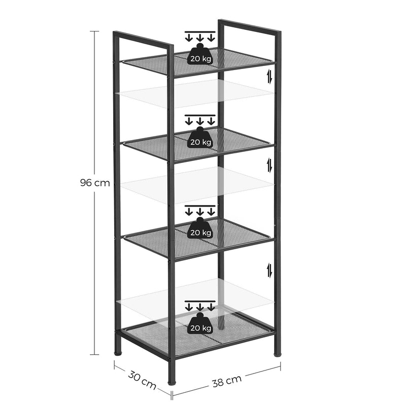 Badkamerrek - Badkamerkast - Staand rek - Plantenrek - Badkamer plank- Zwart