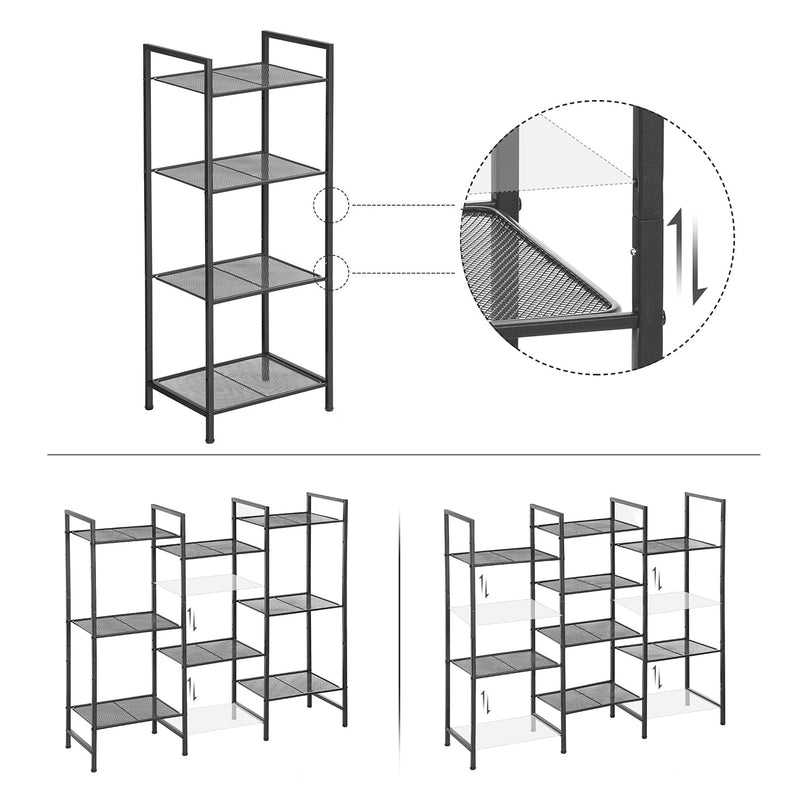 Badrumsställ - Badrumsskåp - Standing Rack - Plant Rack - Badrumsplank - Svart