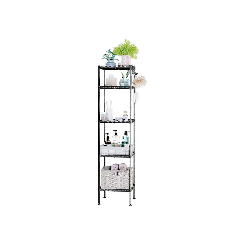 Rack de mur de salle de bain - Rack de rangement - Rack de cuisine - Rack debout - noir