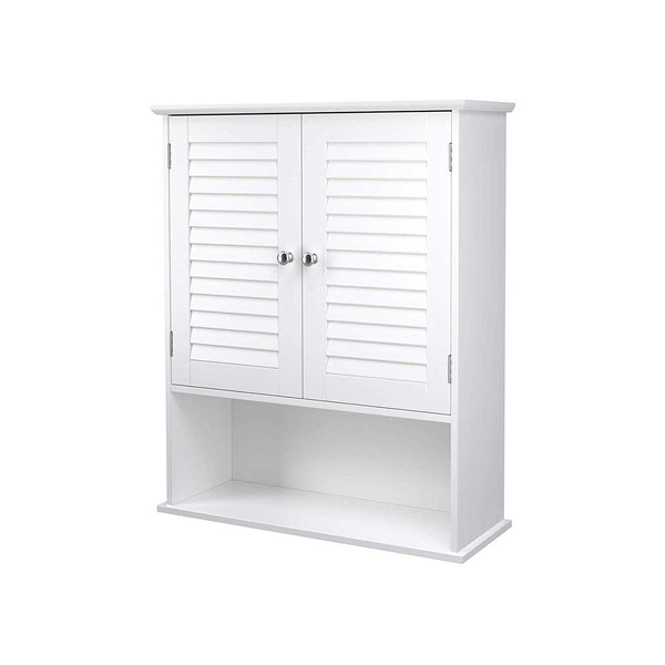 Armoire de salle de bain suspendue - armoire à pharmacie - étagères réglables - blanc