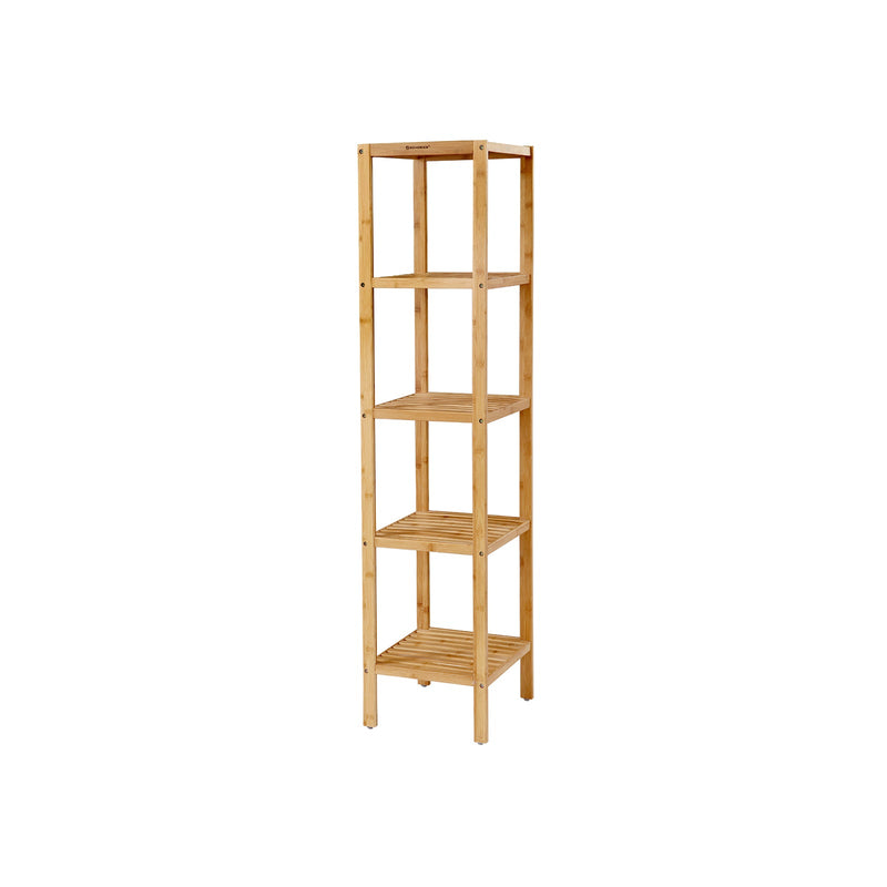 Rack de salle de bain - avec 5 étages - de Bamboo - Rack debout - Rack de cuisine - 33 x 33 x 146 cm - étroit