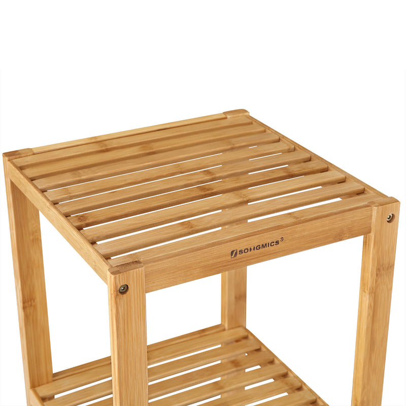 Badeværelsesstativ - med 5 etager - fra bambus - Standing Rack - Kitchen Rack - 33 x 33 x 146 cm - smal