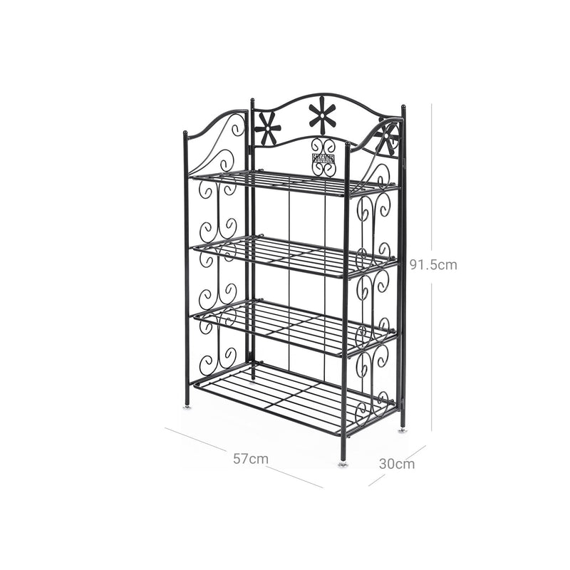 Rack de salle de bain - étagère de salle de bain - armoire - avec 4 niveaux - noir