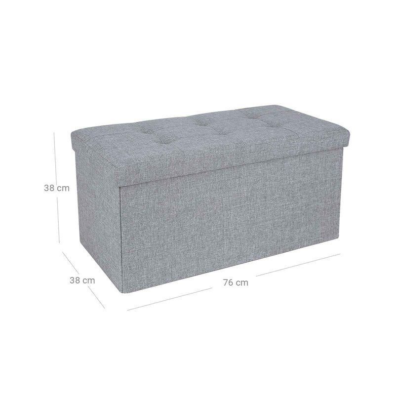 Sæde afføring - Sofa - 80 liter - sammenfoldelig - Skattepligtig op til 300 kg - 76 x 38 x 38 cm - Lysegrå