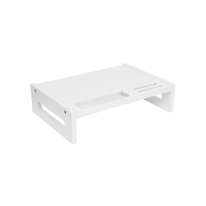 Monitor Stand - Från bambu - ergonomisk skärmstativ - vit