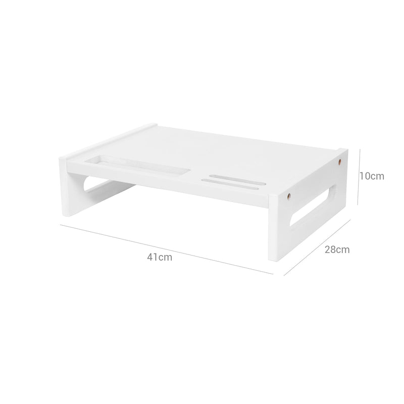 Monitor Stand - Från bambu - ergonomisk skärmstativ - vit