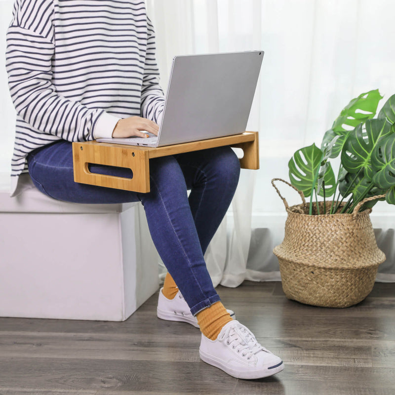 Monitor Stand - Fra bambus - ergonomisk - skærmstativ - Bamboehout