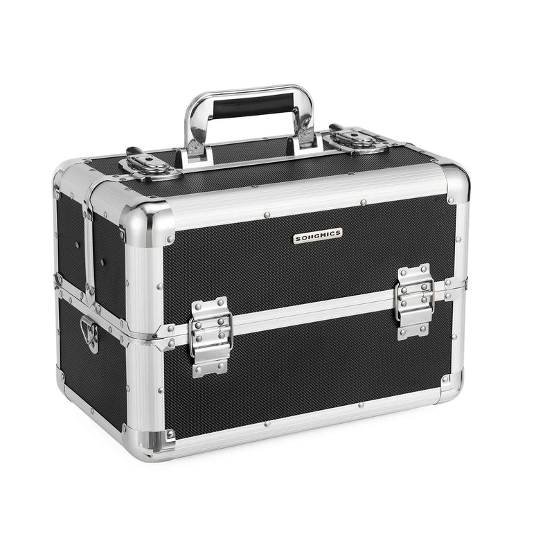 Beautycase - Make -Up Suitcase - Make -Up Box - Aluminium - Multicase - With Shoulder Strap - 36,5 x 21 x 25,7 cm