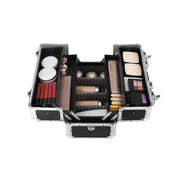 BEAUDYCASE - MADE -UP Suitcase - Make -Up Box - Aluminium - Multicase - avec bandoulière - 36,5 x 21 x 25,7 cm