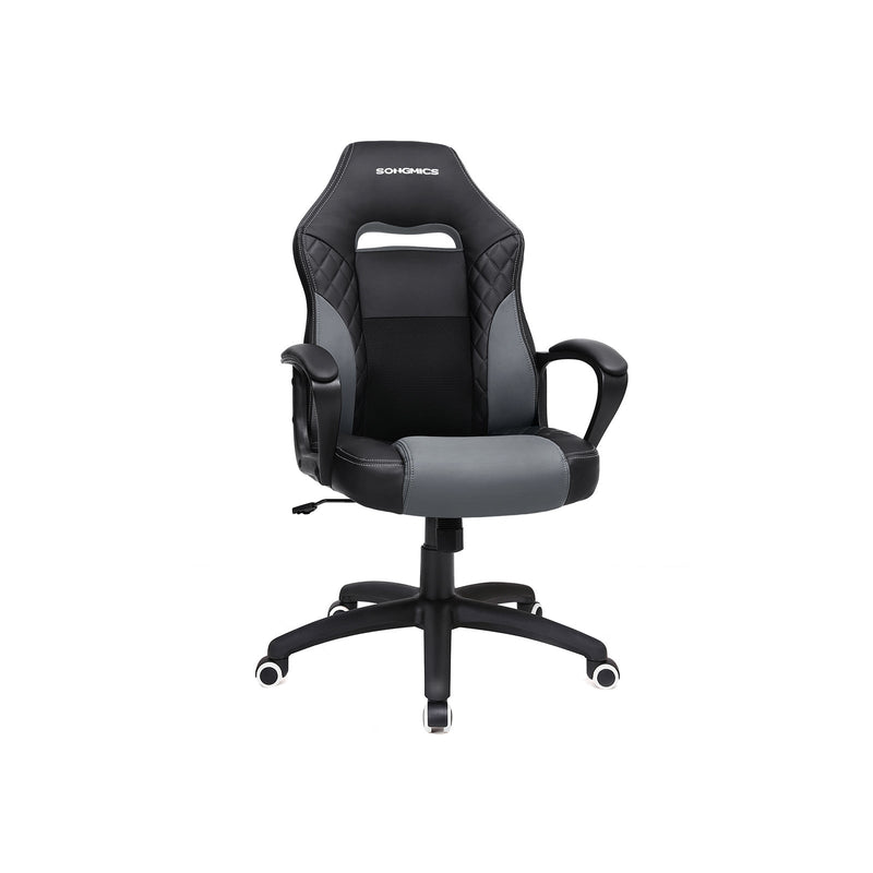 Chaise de jeu - Chaise de bureau - avec une fonction SAW - Chaise de course - Black Gray
