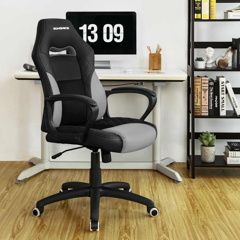 Chaise de jeu - Chaise de bureau - avec une fonction SAW - Chaise de course - Black Gray