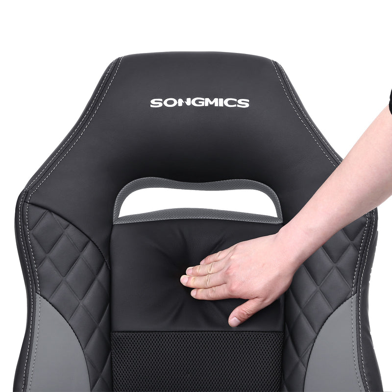 Chaise de jeu - Chaise de bureau - avec une fonction SAW - Chaise de course - Black Gray