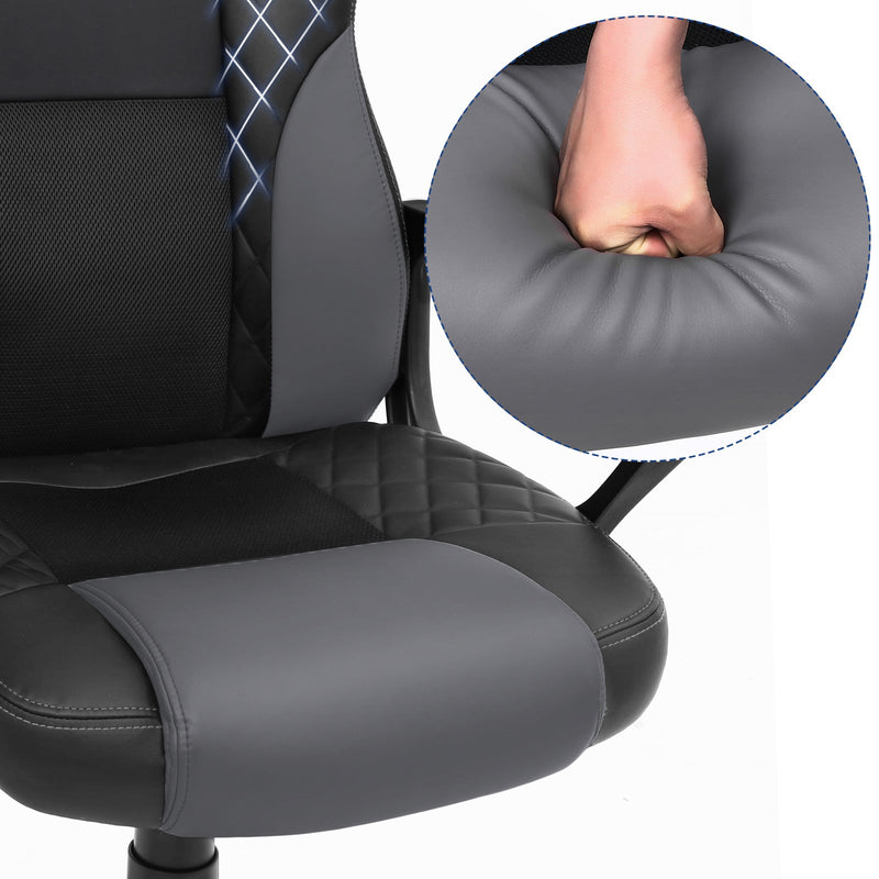 Chaise de jeu - Chaise de bureau - avec une fonction SAW - Chaise de course - Black Gray