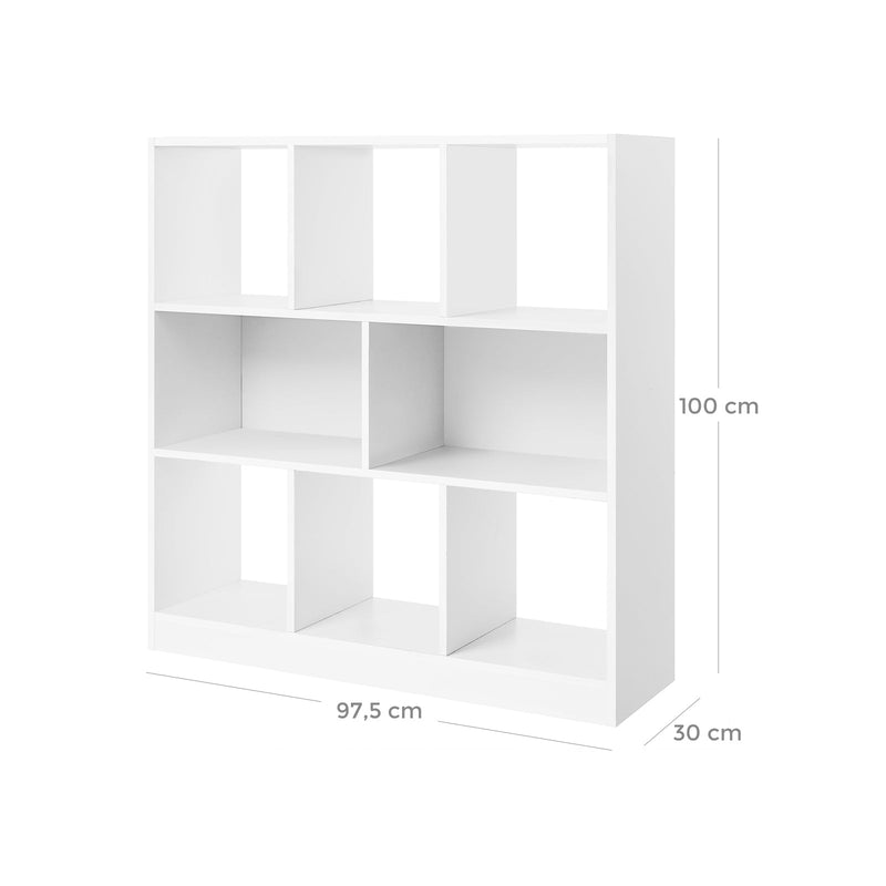 Bibliothèque - armoire de salon - armoire de rangement - Board Kubus - avec compartiments ouverts - blanc