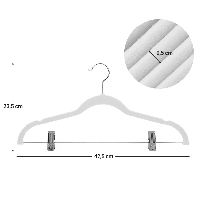 Broekhangers - Velvet - avec pont - et clips - 12 pièces