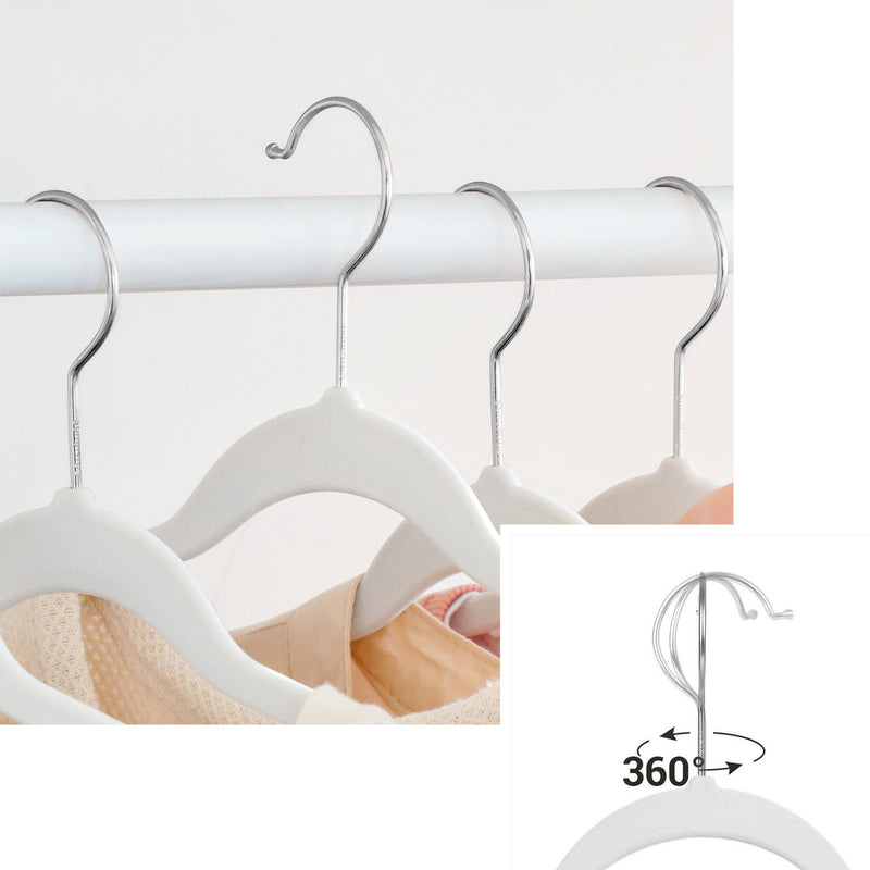 Kleerhangers - Kledinghangers - Hangers - Fluweel - 30-delige set - Jashanger - 42 cm lang - Dun - Wit