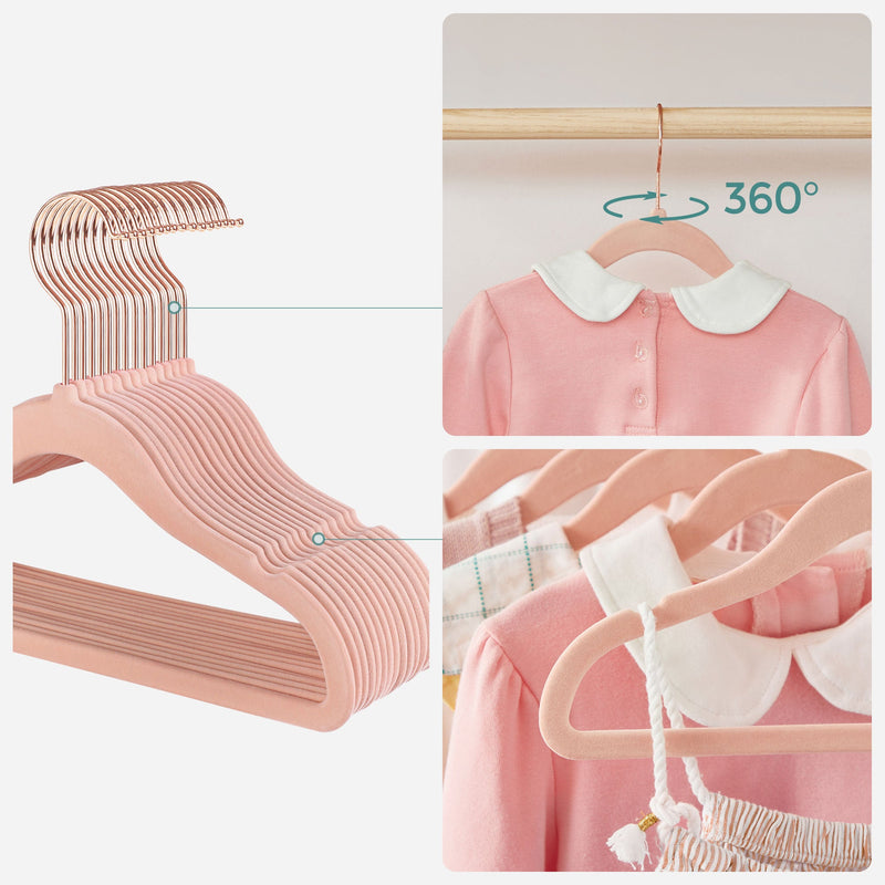 Cintres pour enfants - cintres de vêtements - Pendants - Anti -slip - Ensemble de 30 - rose clair