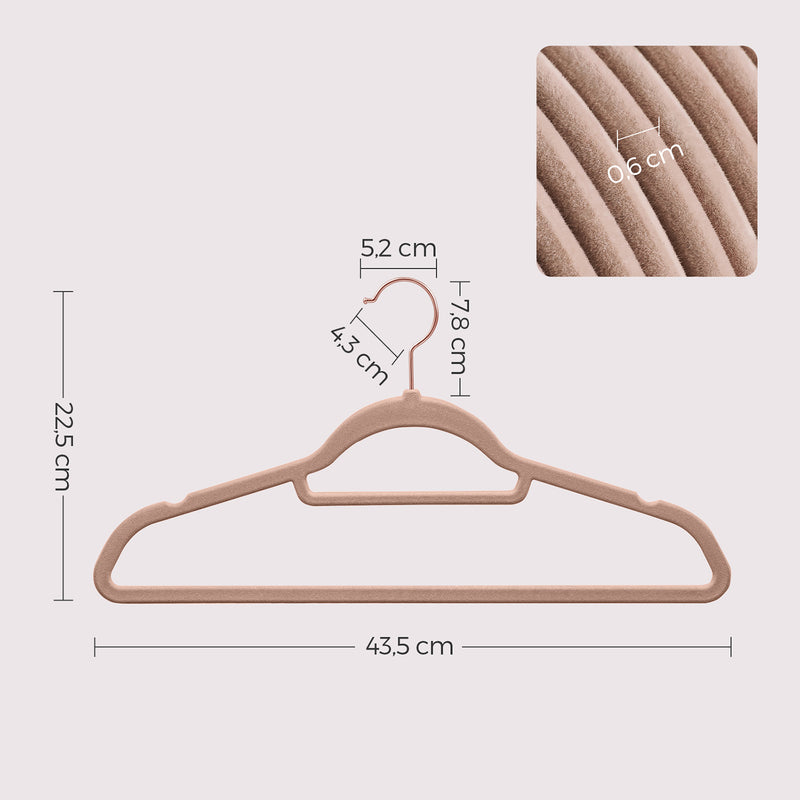 Klädhängare - Anite Slip - Set 20 - Plast - Extra Light - Light Brown