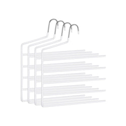 Broekhanger - Kledinghangers - Hangers - Ruimtebesparend - Set van 4 - Meerdere hangers - Open uiteinde - Antislip - Wit