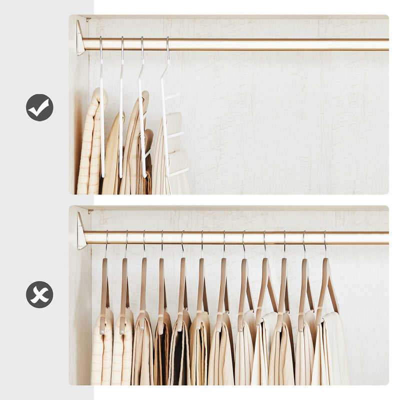 Broekhanger - Kledinghangers - Hangers - Ruimtebesparend - Set van 4 - Meerdere hangers - Open uiteinde - Antislip - Wit