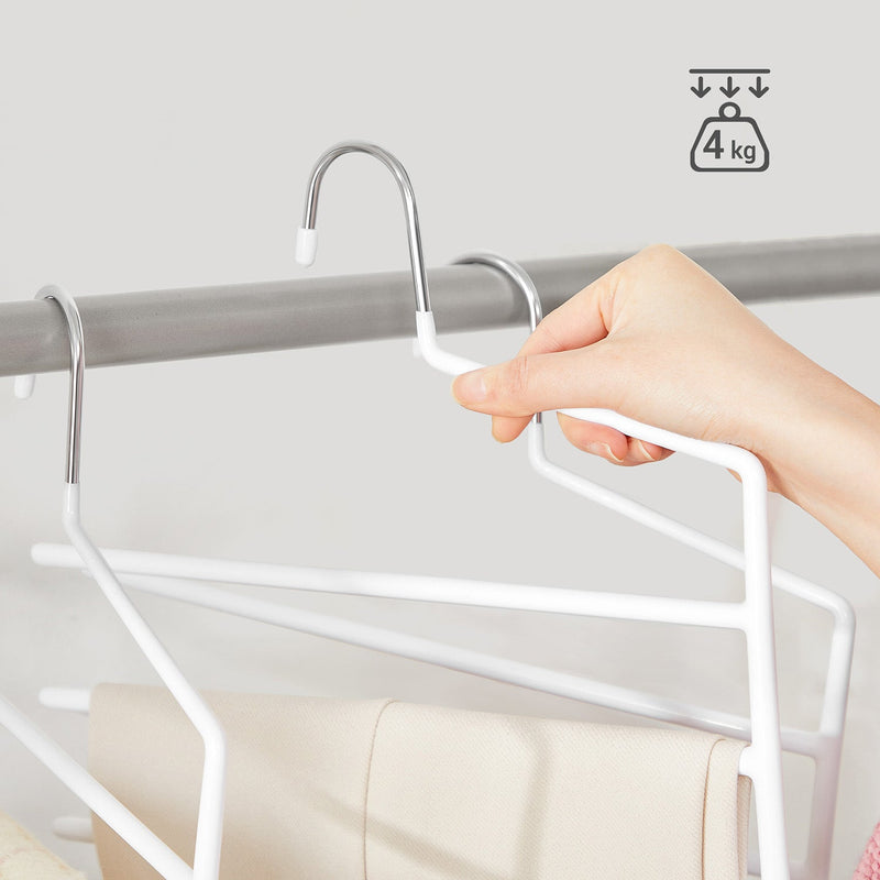 Pants Hanger - Clothing Hangers - Hängen - Space -Saving - Set of 4 - Flera hängare - Öppen ände - Anti -Slip - White